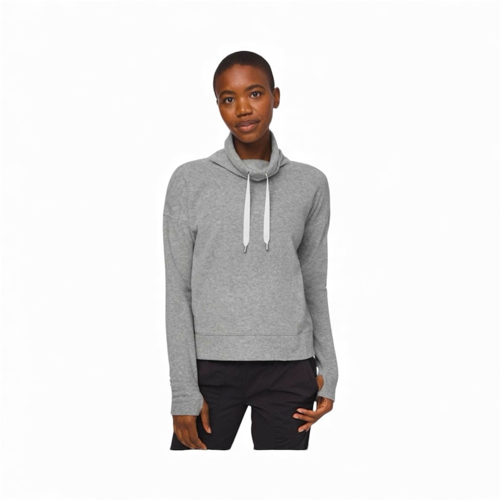 lululemon athletica Light Gray Cowl Neck Pullover